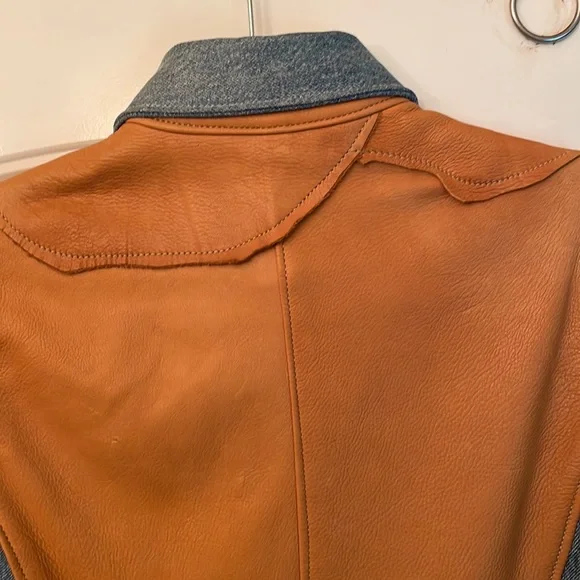 Leather & Jean Button-up Shirt - Picture 8 of 10